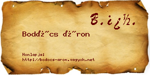 Bodócs Áron névjegykártya